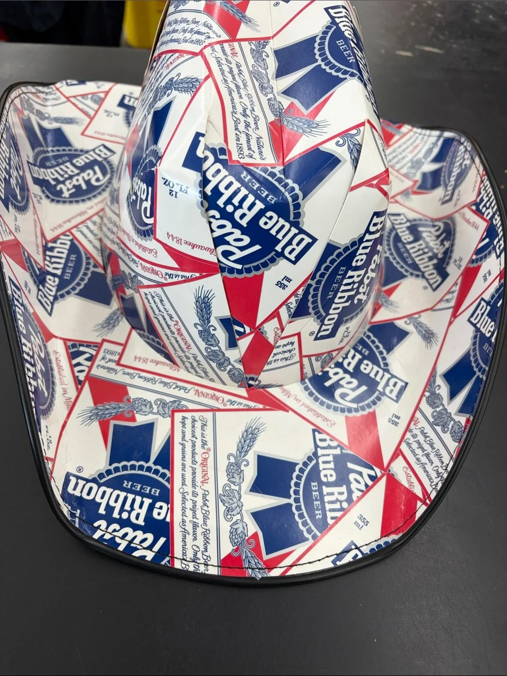 Pabst Blue Ribbon Red, White & Blue Cowboy Party Hat